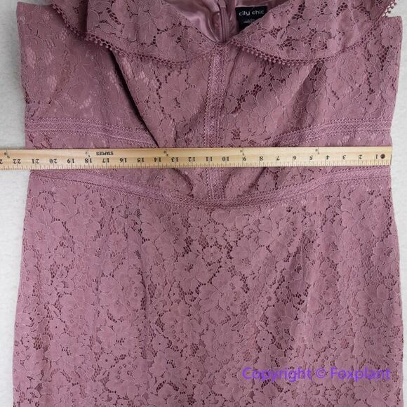 New! City Chic Women's Plus Size Angel Lace‎ Dress Rose, size 20 - Picture 7 of 16
